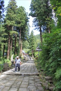 山の上に続く参道